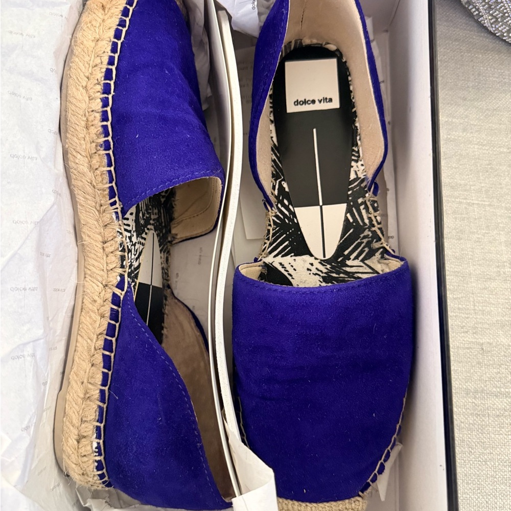 Dolce Vita Women's Vibrant Electric Blue Suede Espadrilles. W8.5